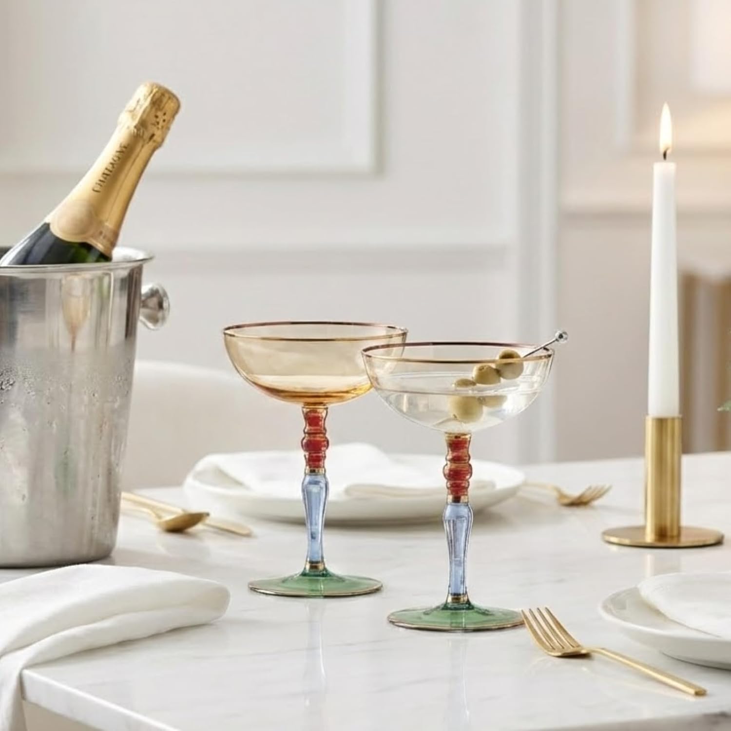 Khen Ravello Coupe Glassware - Set of 2