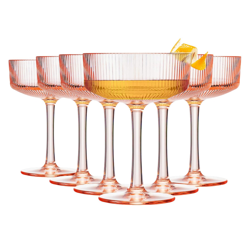 Madrid Acrylic Champagne Coupe Cocktail Glassware, Set of 6