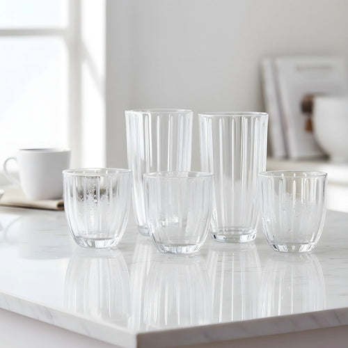 Capri 12-Piece Glassware Set – 6 Coolers (16oz) & 6 DOF Glasses (10oz)