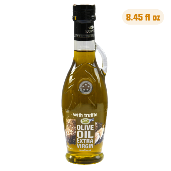KORVEL Greek Olive Oil Set - 4 Flavors in Elegant Bottles