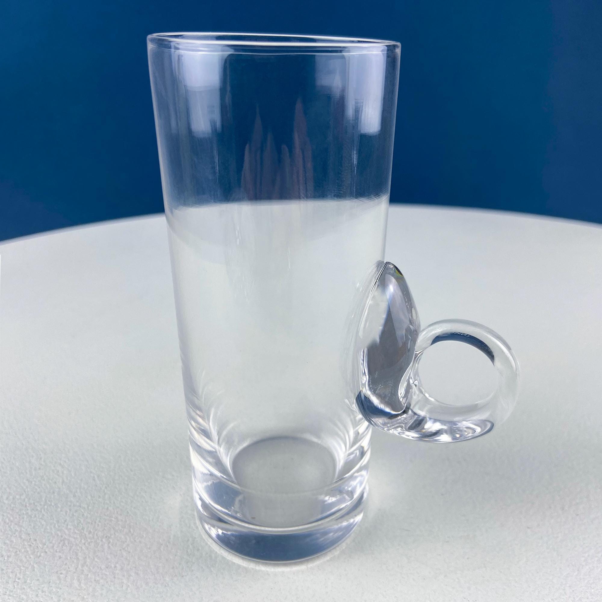 Vintage Lenox Hand Blown Crystal Tall Glasses for Juice or Irish Coffee. Set of 6. Heavy Loop Handles. Modern Glassware. Dining Room Decor.
